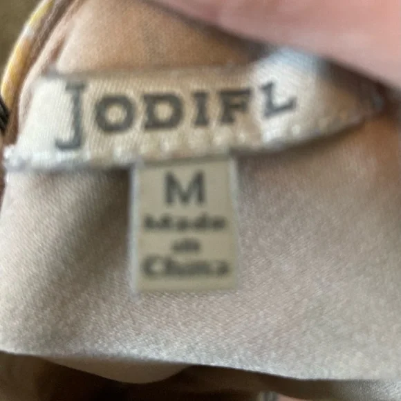 JODIFL Multicolor Printed dress with Red and Blue Accents - Picture 3 of 6